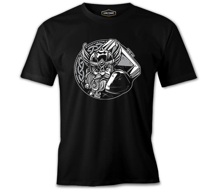 Viking Warrior with Eye Patch Black Men's Tshirt