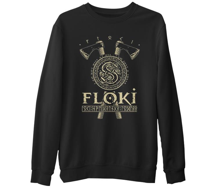 Vikings - Floki Black Men's Thick Sweatshirt