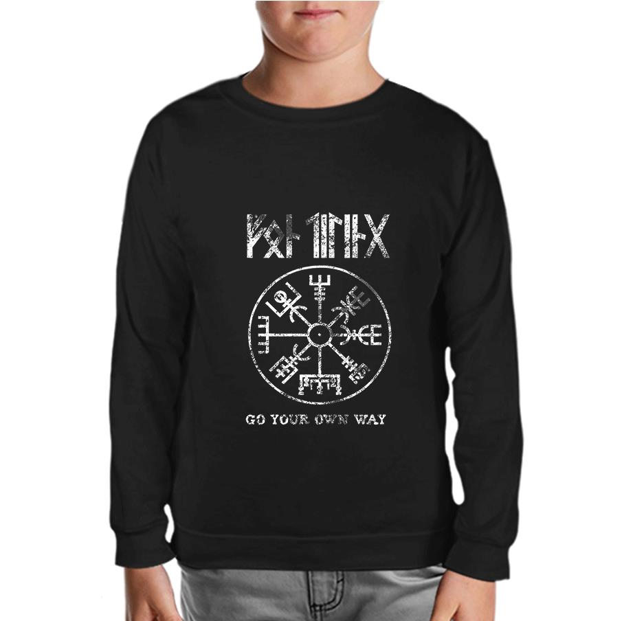 Vikings - Northern Compass Black Kids Sweatshirt