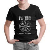 Vikings - Northern Compass Black Kids Tshirt