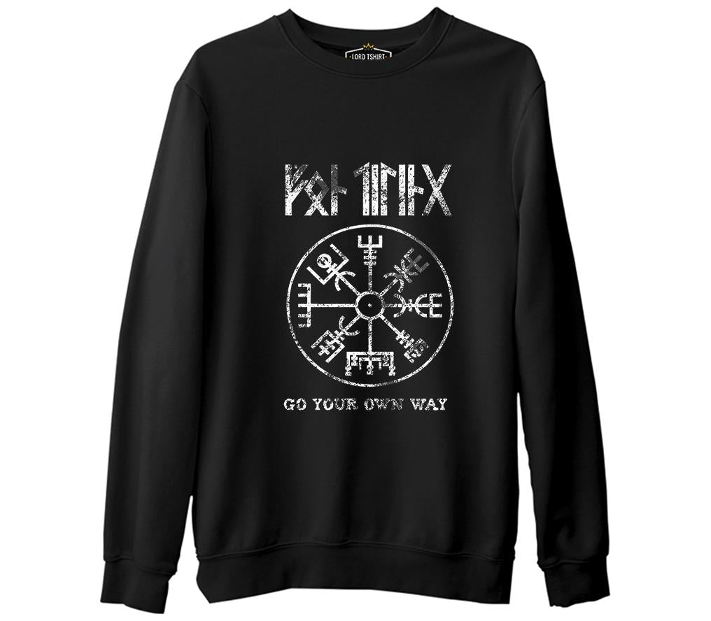 Vikings - Northern Compass Black Men's Thick Sweatshirt
