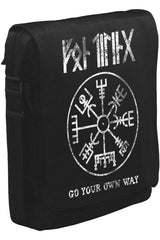 Vikings - Kuzey Pusulası Unisex Siyah Postacı Çanta
