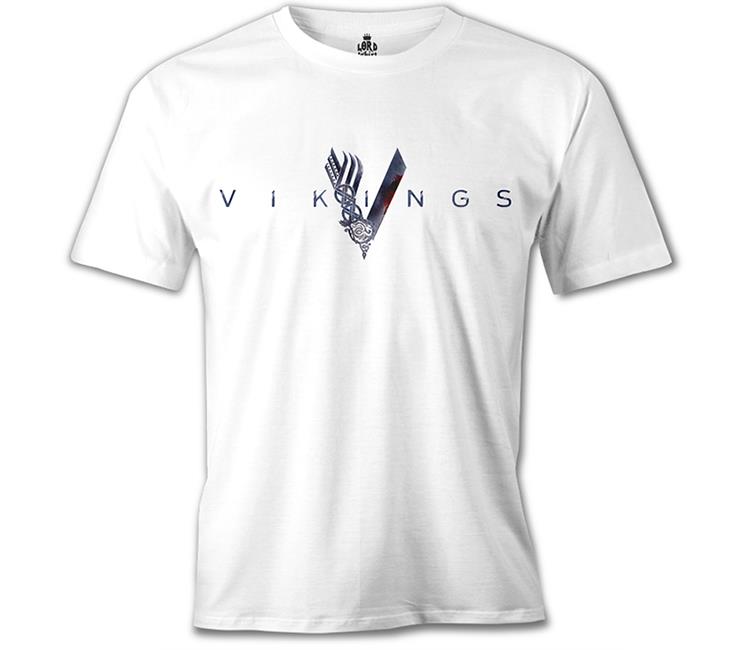Vikings - Logo Beyaz Erkek Tshirt