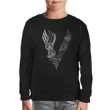 Vikings - Logo Eyes Black Kids Sweatshirt
