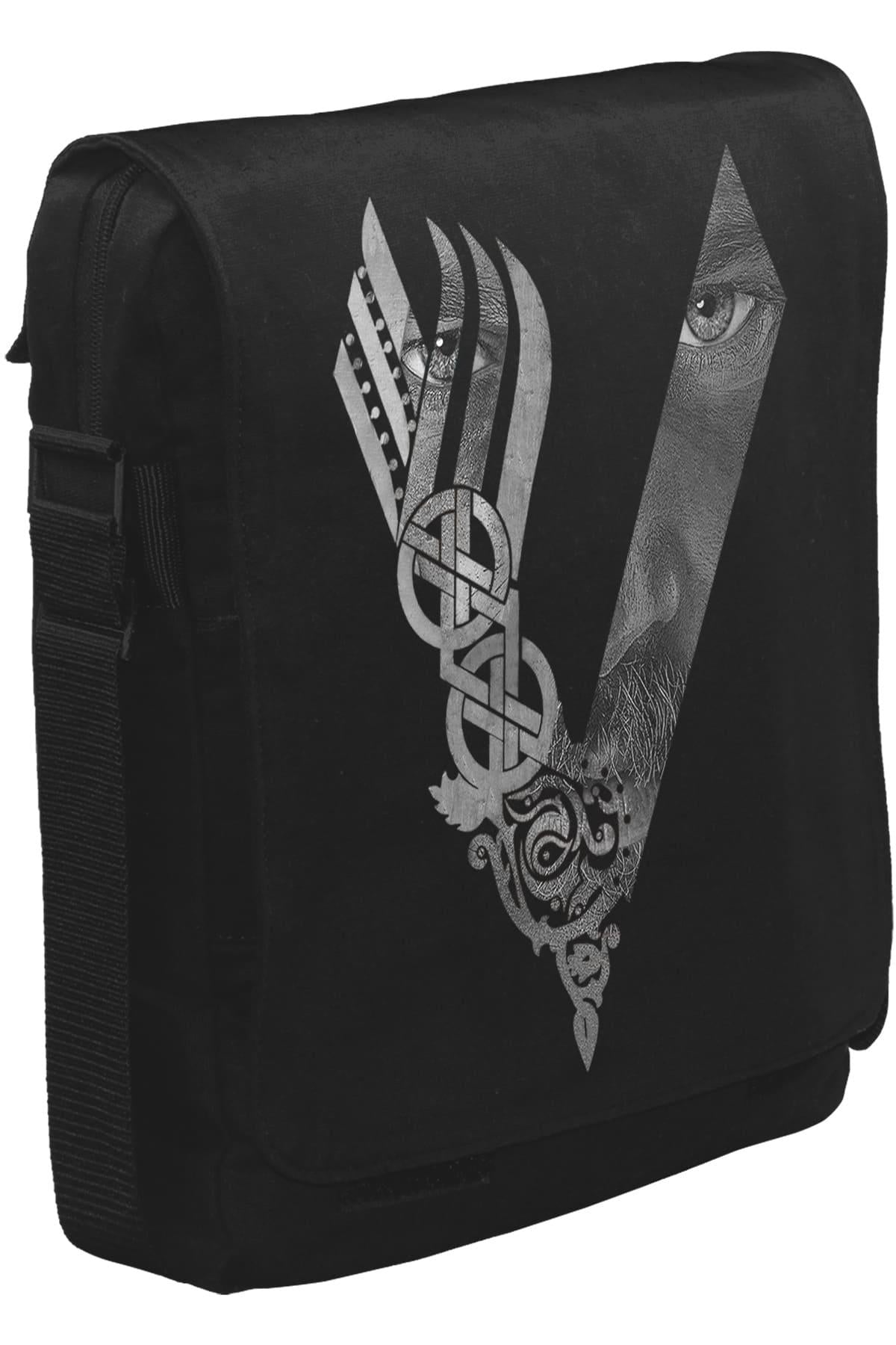 Vikings - Logo Eyes Unisex Siyah Postacı Çanta