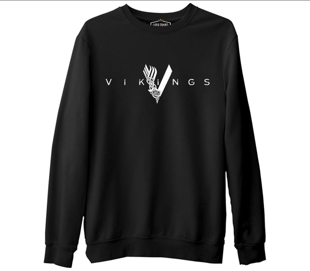 Vikings - Logo Black Men's Thick Sweatshirt