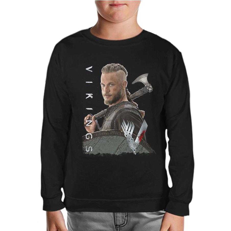 Vikings - Ragnar Ax Black Kids Sweatshirt
