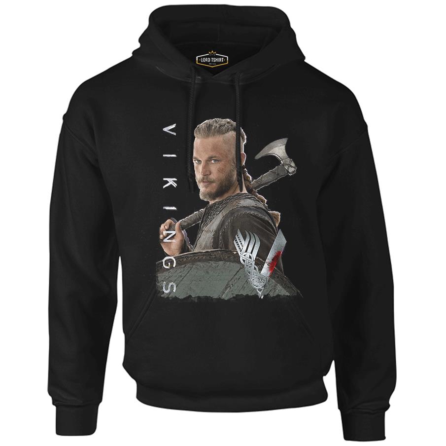 Vikings - Ragnar Ax Black Men's Zipperless Hoodie