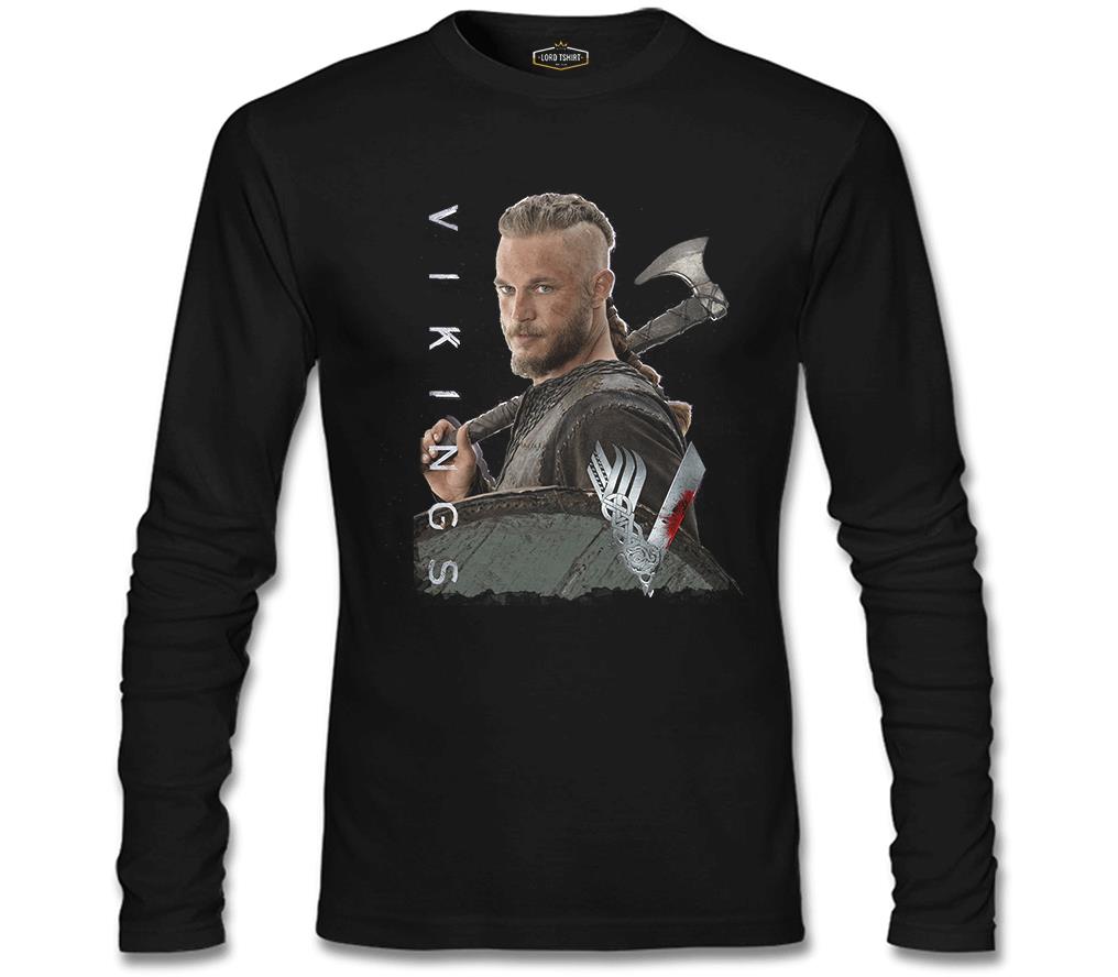 Vikings - Ragnar Axe Siyah Erkek Sweatshirt