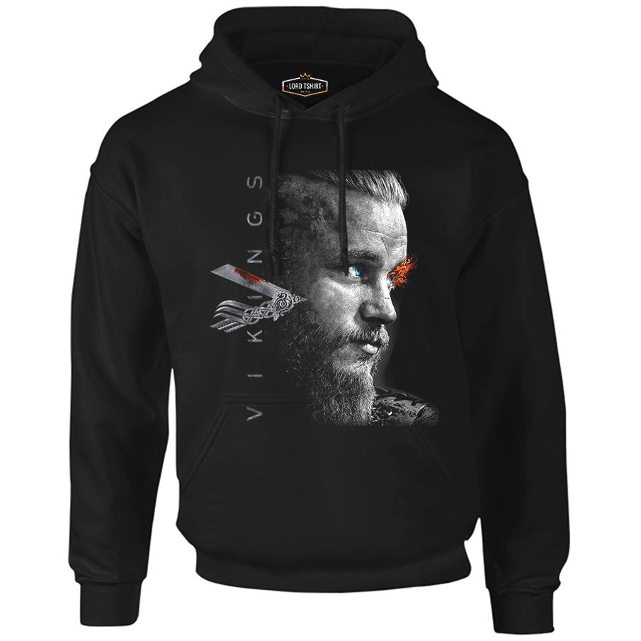 Vikings - Ragnar II Black Men's Zipperless Hoodie