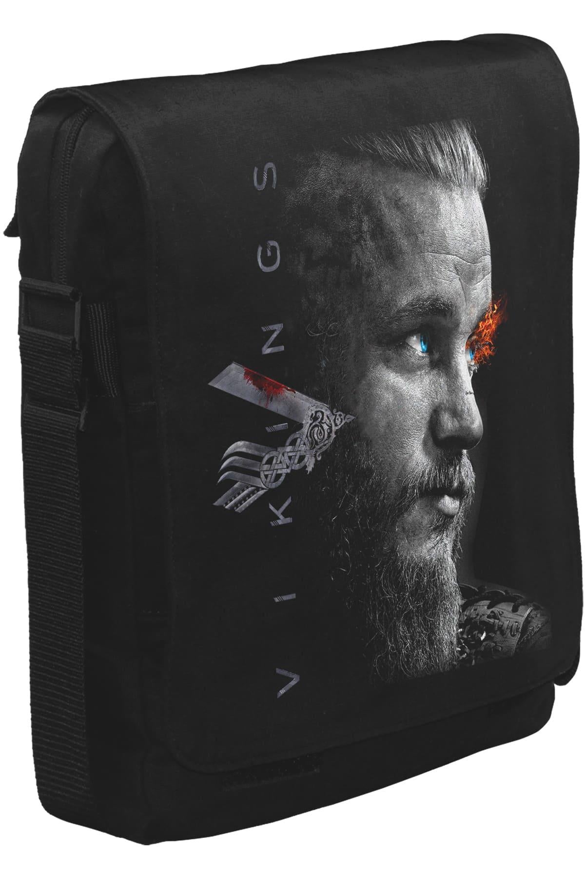 Vikings - Ragnar II Unisex Siyah Postacı Çanta