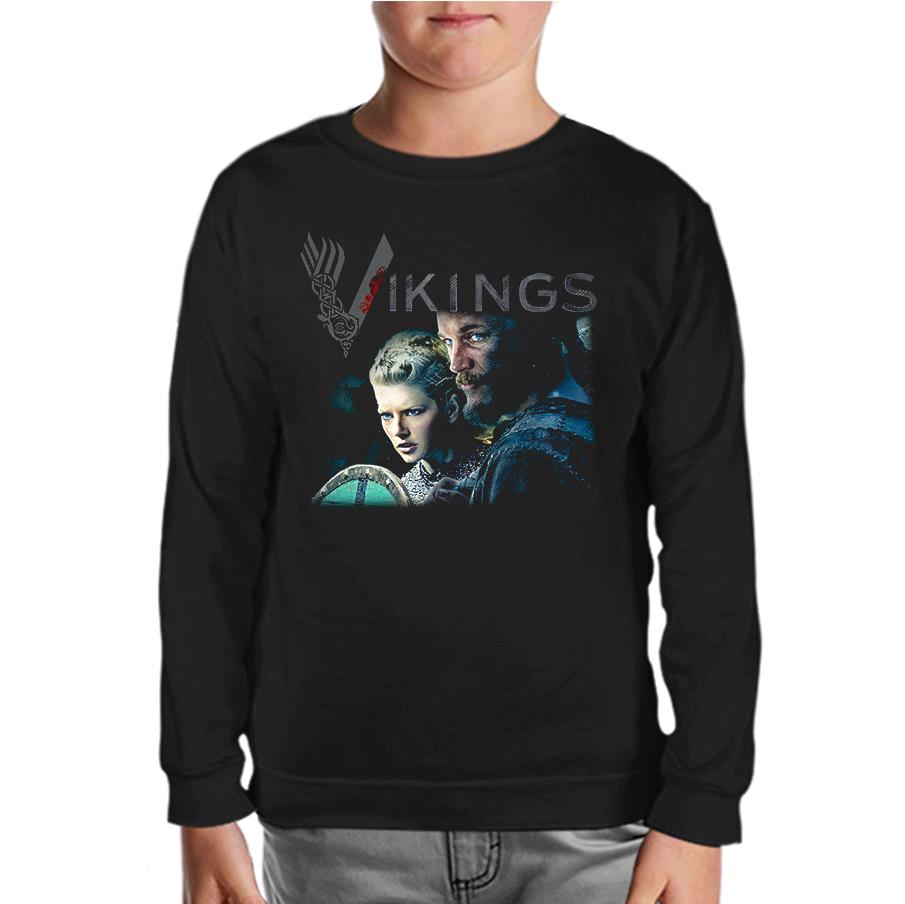 Vikings - Ragnar &amp; Lagertha Black Kids Sweatshirt