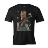 Vikings - Ragnar Axe Siyah Erkek Tshirt