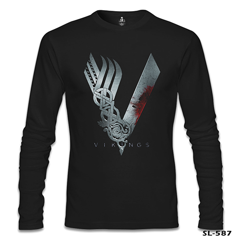 Vikings Siyah Erkek Sweatshirt