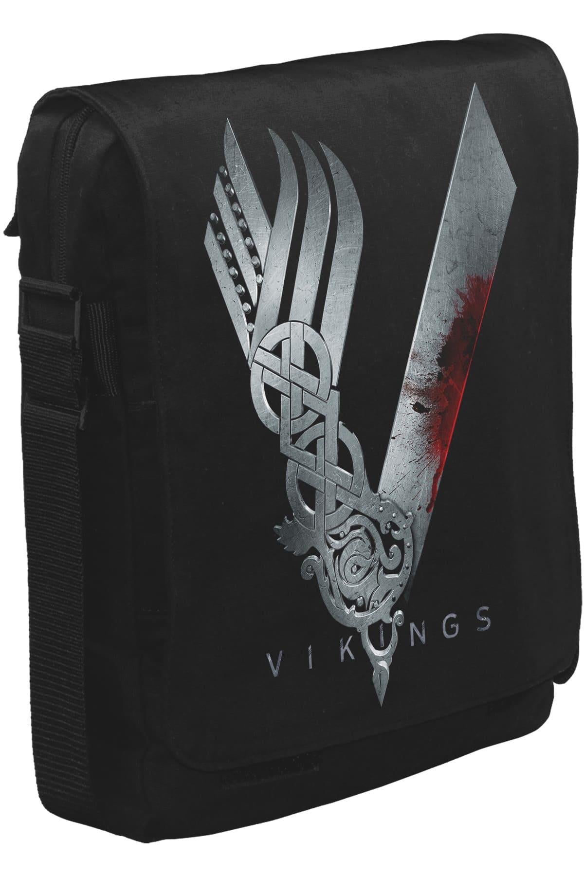 Vikings Unisex Siyah Postacı Çanta
