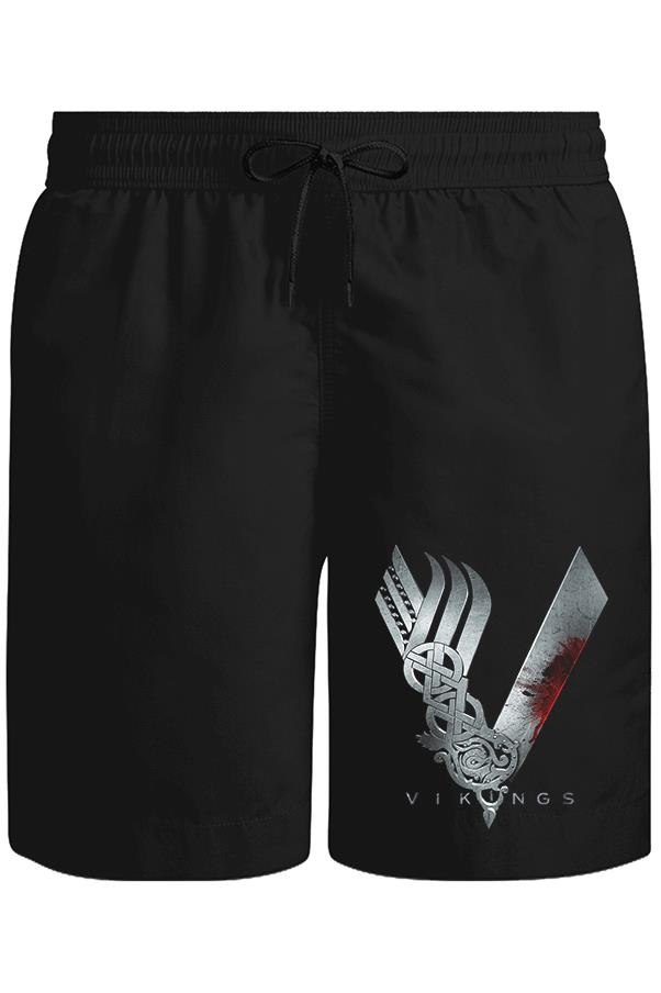 Vikings Unisex Siyah Şort