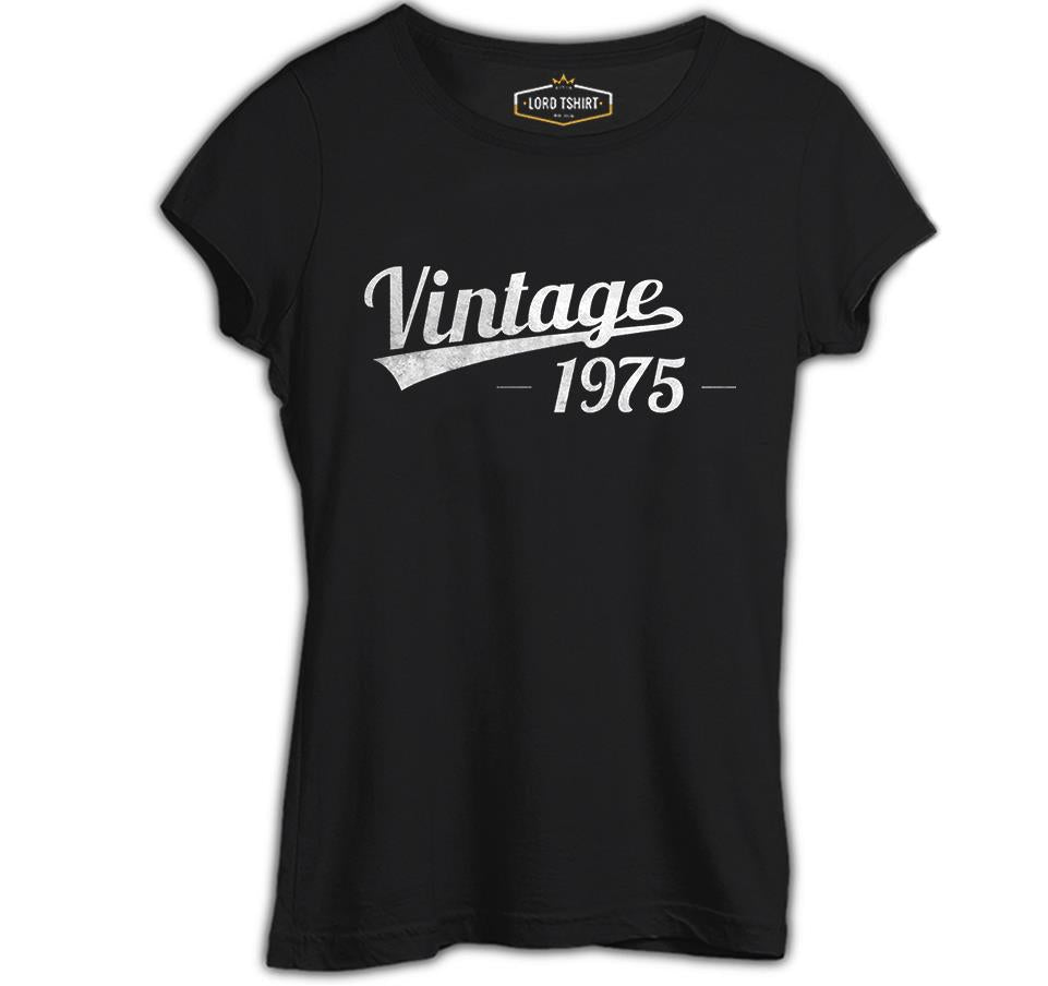 Vintage 1975 Siyah Kadın Tshirt