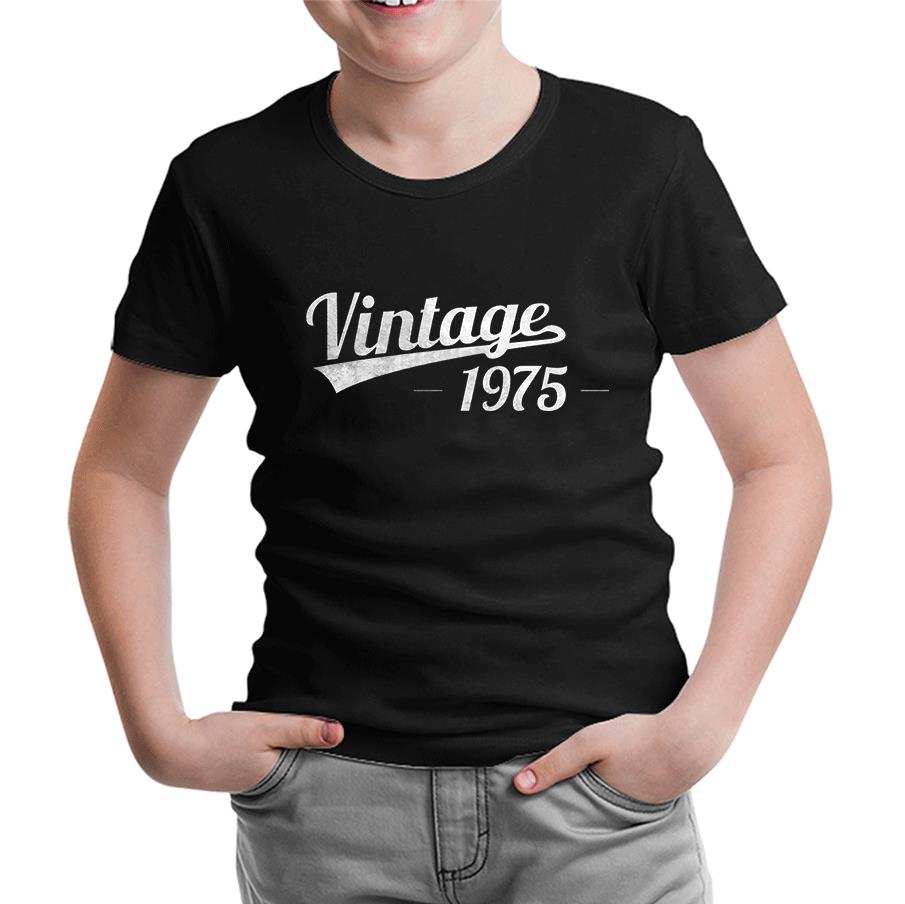 Vintage 1975 Siyah Çocuk Tshirt