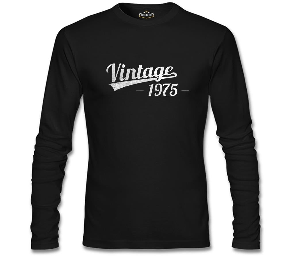 Vintage 1975 Siyah Erkek Sweatshirt