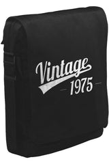 Vintage 1975 Unisex Siyah Postacı Çanta