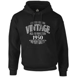 Vintage Premium 1950 Siyah Erkek Fermuarsız Kapşonlu