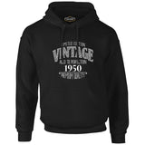 Vintage Premium 1950 Siyah Erkek Fermuarsız Kapşonlu