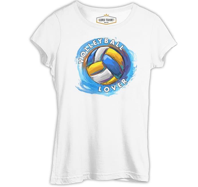 Voleybol Aşkı Beyaz Kadın Tshirt