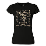 Walking Dead - Survive or Die Siyah Kadın Tshirt