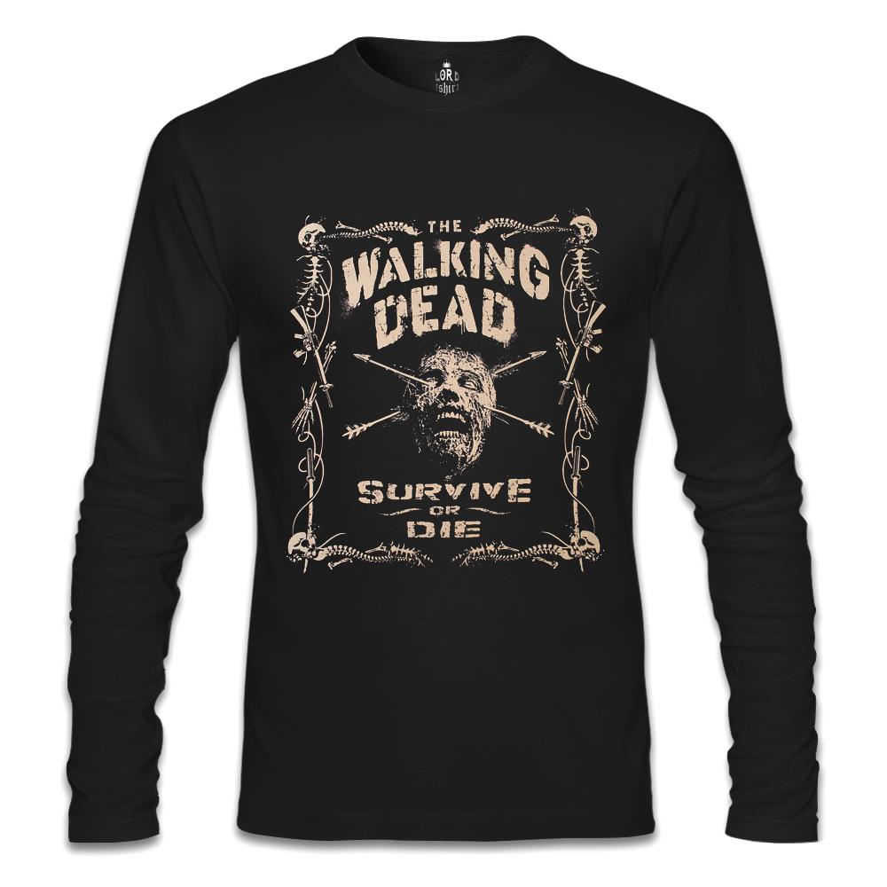 Walking Dead - Survive or Die Siyah Erkek Sweatshirt