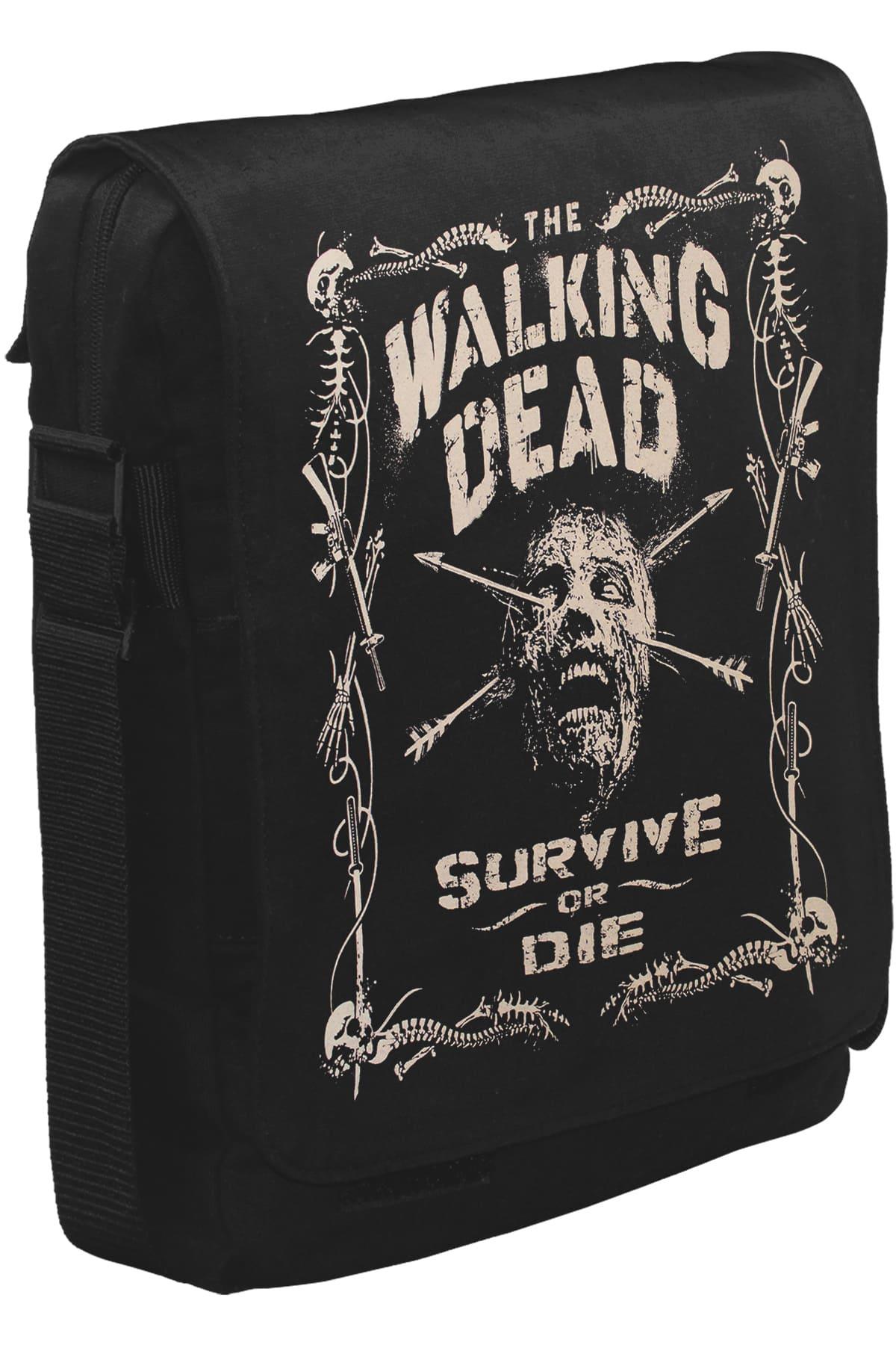 Walking Dead - Survive or Die Unisex Siyah Postacı Çanta