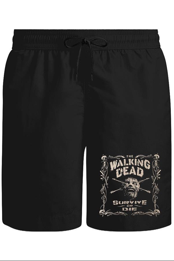 Walking Dead - Survive or Die Unisex Siyah Şort