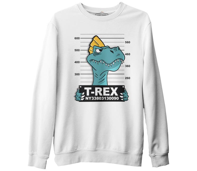 Wanted - Trex White Men's Thick Sweatshirt