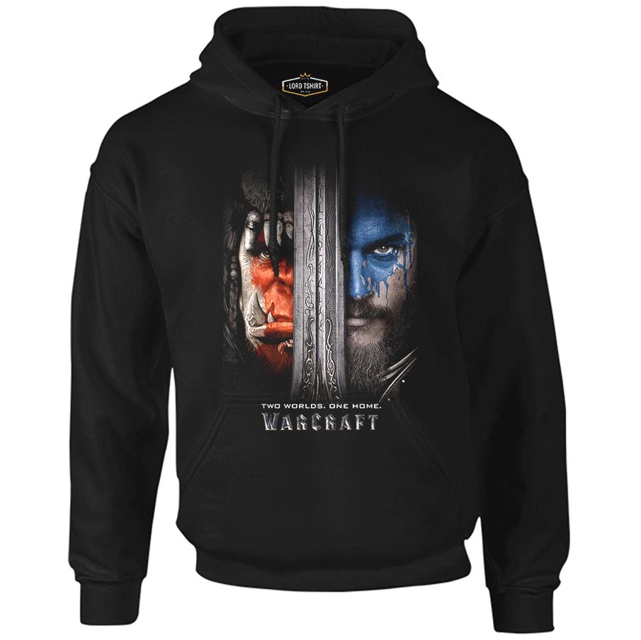 Warcraft - Two Worlds One Home Black Men's Zipperless Hoodie