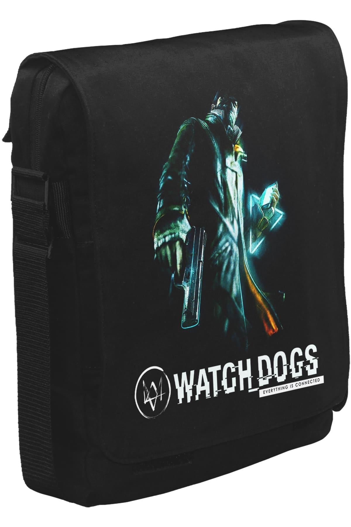 Watch Dogs Unisex Siyah Postacı Çanta