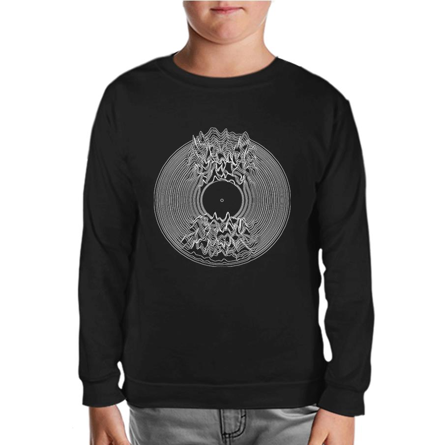 Waves on a Vinyl Black Kids Sweatshirt