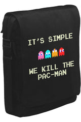 We Kill the Pac-Man Unisex Siyah Postacı Çanta