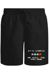 We Kill the Pac-Man Unisex Siyah Şort