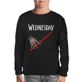 Wednesday Hand Black Kids Sweatshirt