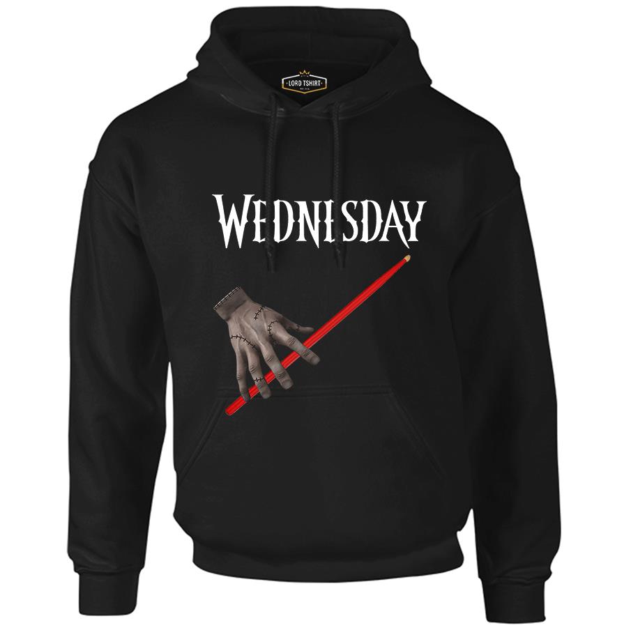 Wednesday Hand Black Men's Zipperless Hoodie