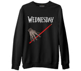 Wednesday Hand Siyah Erkek Kalın Sweatshirt