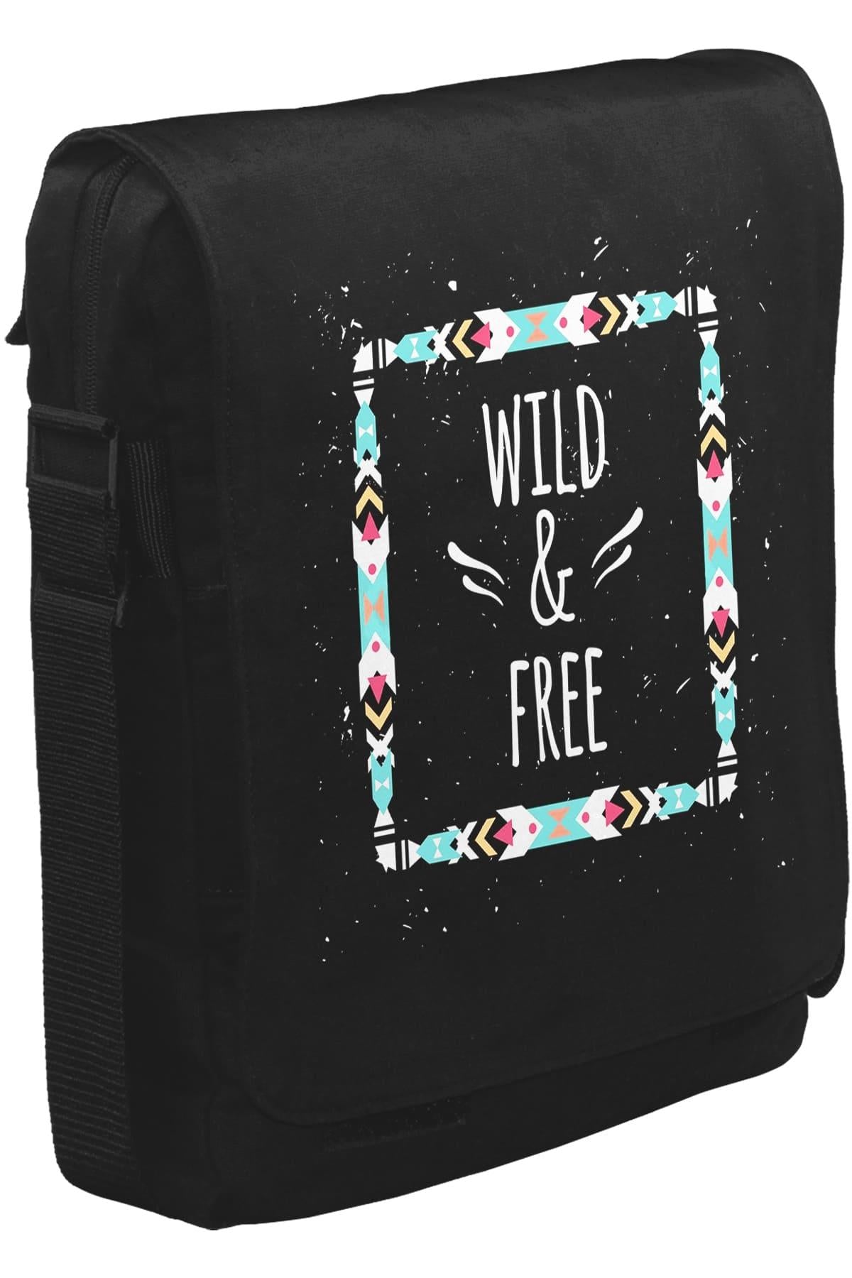 Wild and Free Unisex Siyah Postacı Çanta