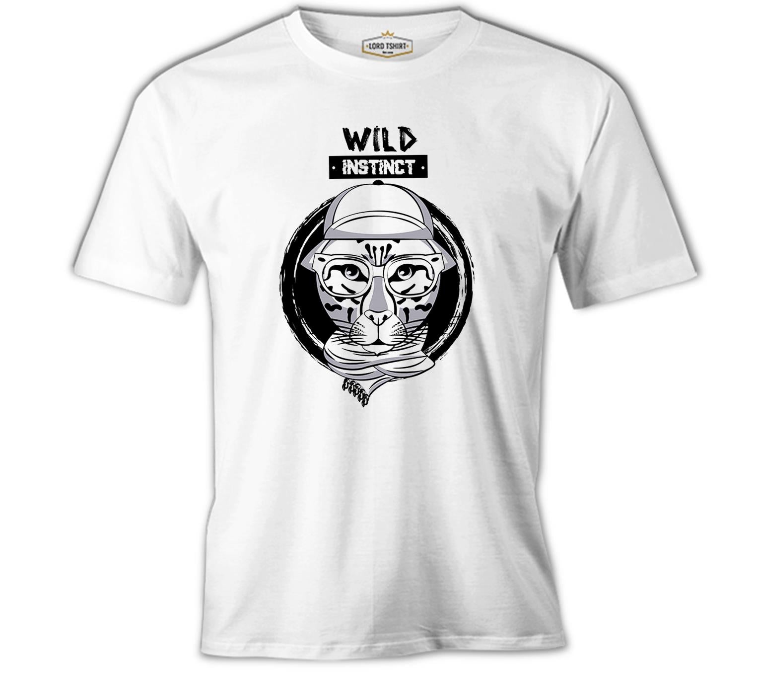 Wild Instinct - Kaplan Beyaz Erkek Tshirt