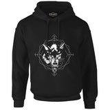 Wild Wolf Head in an Octagon Shape Black Men's Zipperless Hoodie
