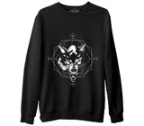 Wild Wolf Head in an Octagon Shape Black Men's Thick Sweatshirt 