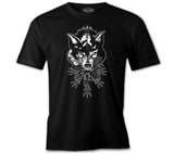 Wild Wolf Head Over a Desing Siyah Erkek Tshirt