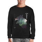Wild Wolf in the Forest Black Kids Sweatshirt