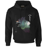 Wild Wolf in the Forest Black Men's Zipperless Hoodie