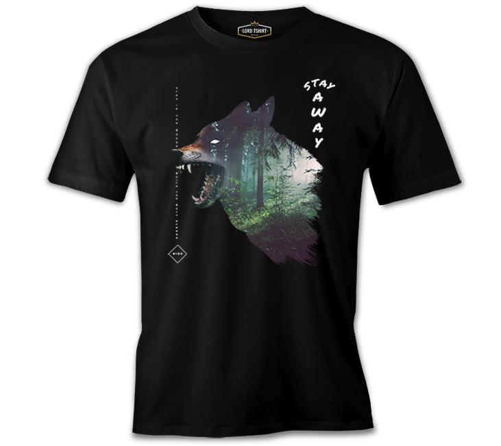 Wild Wolf in the Forest Siyah Erkek Tshirt