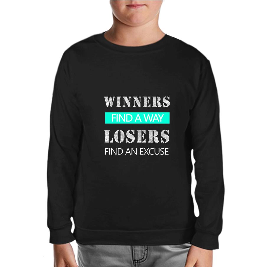 Winners Find a Way Black Kids Sweatshirt