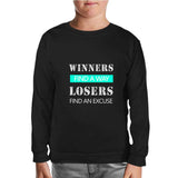 Winners Find a Way Black Kids Sweatshirt